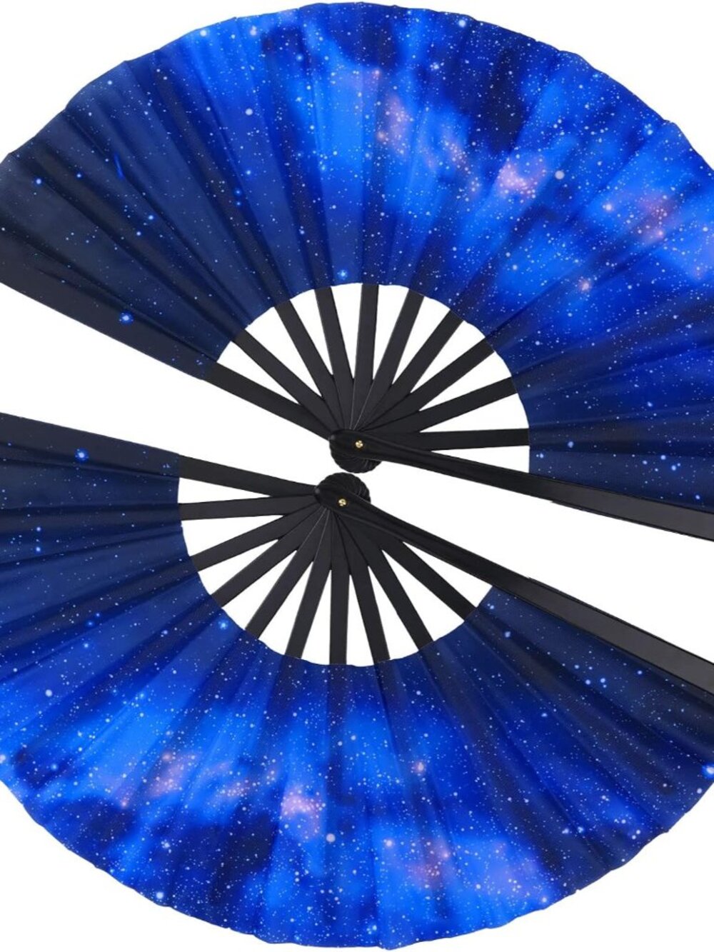 2 Pack Foldable Fans for Rave Dancing,Multi Color,Galaxy Pattern